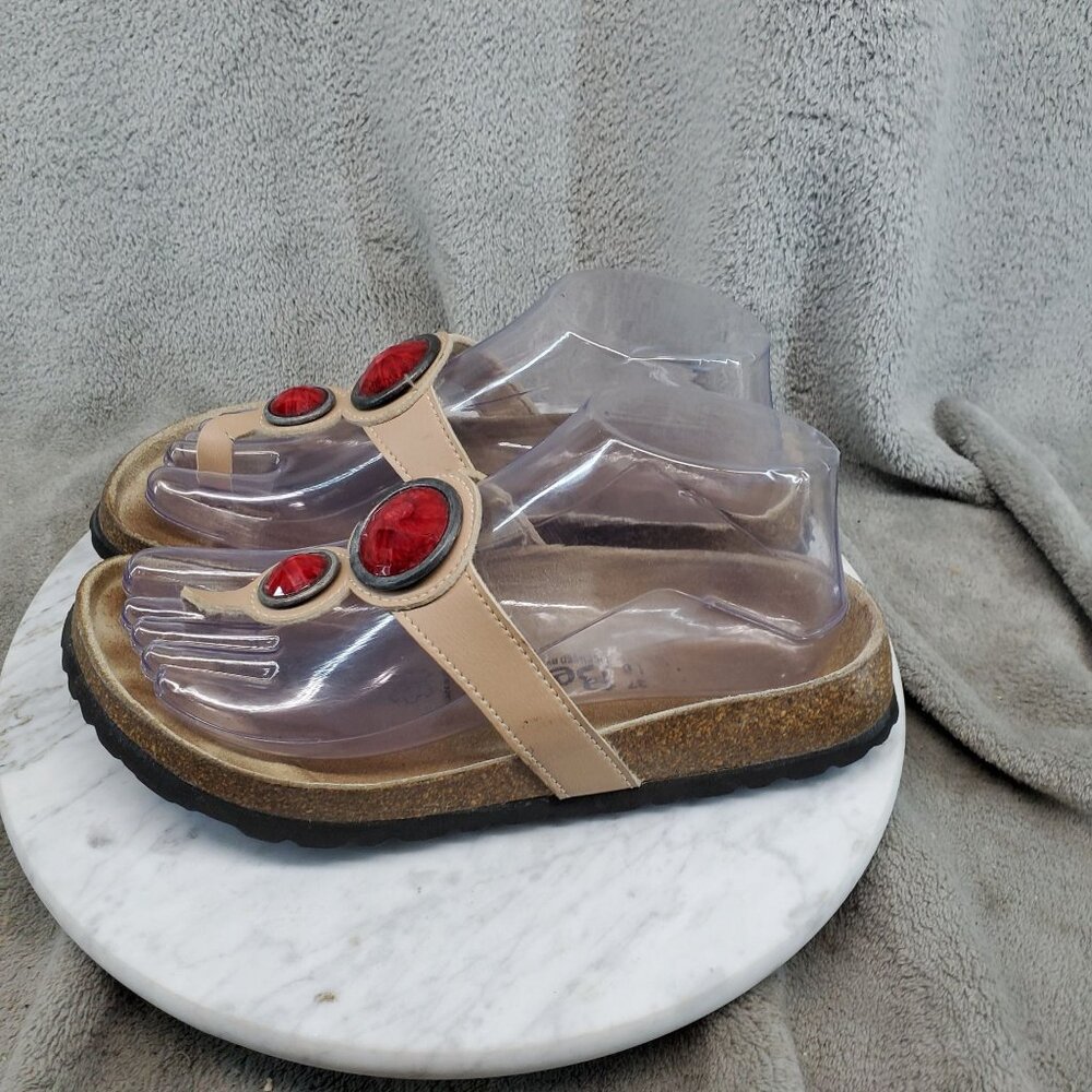 Birkenstock Shoes Womens EU 38 US 7 Tan Faux Leather Betula Thong Sandals